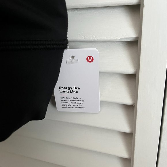 NEW with tags Lululemon Energy Longline Bra Black size 8 - Picture 2 of 9